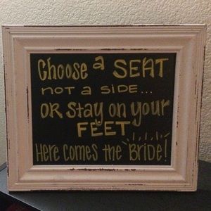 Rustic looking frame/sign for a wedding