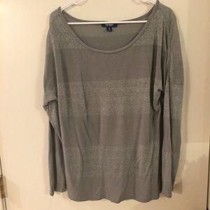 Long Sleeve Metallic Stripped Shirt