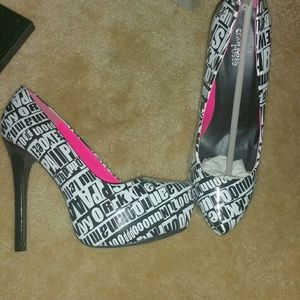 Newsprint high heels