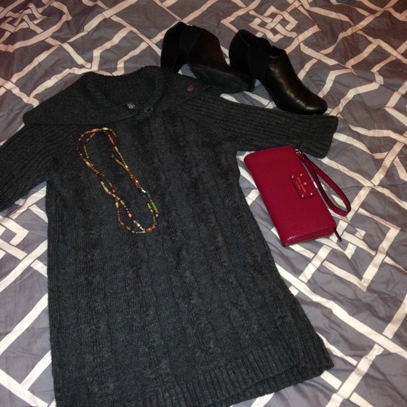 Forever 21 Charcoal Cowl Neck Sweater