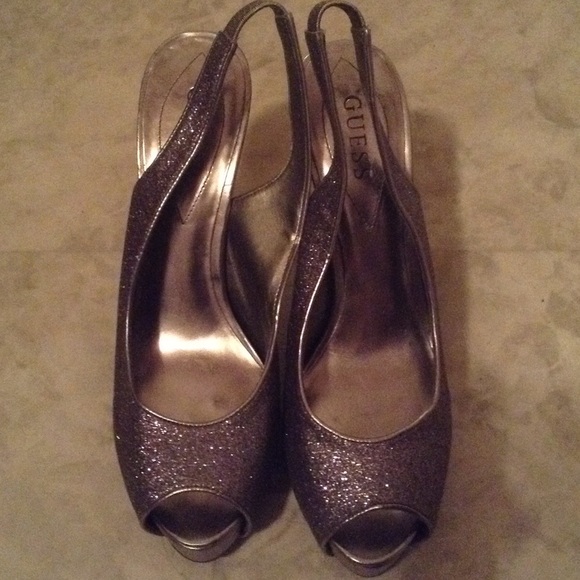 Silver glitter heels - Picture 1 of 2