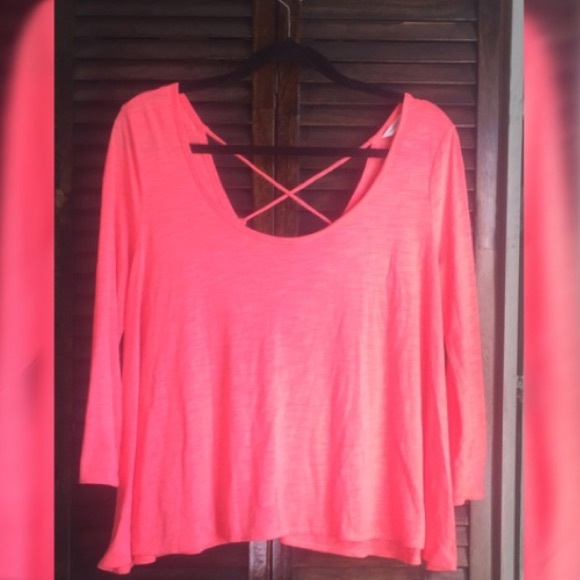 American Eagle Outfitters Tops - Neon Pink Cross Back