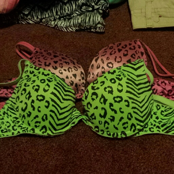 Two pink bras
