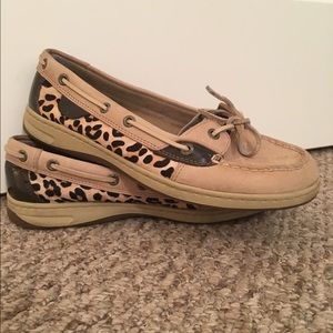 Sperry cheetah boat shoes