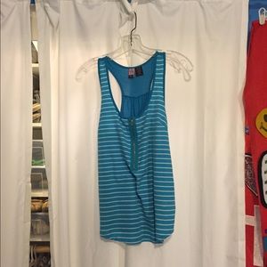 Blue and white striped tank top