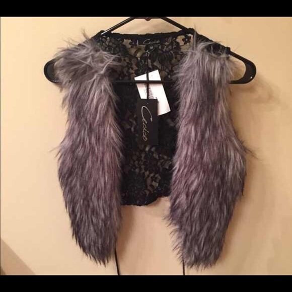 Faux Fur and Lace Vest