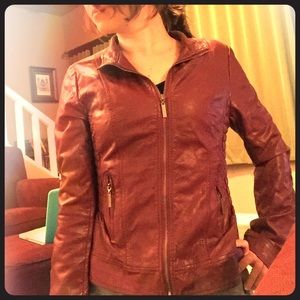 Red leather jacket