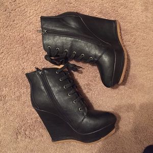 Shoe Dazzle wedge booties
