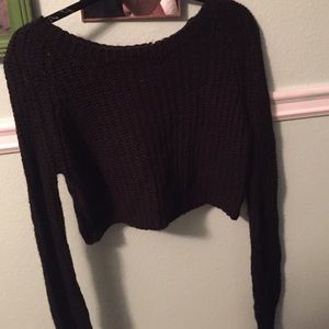 Black crop sweater