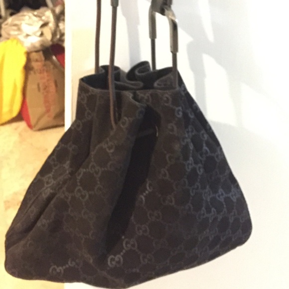 Gucci suede shoulder bag