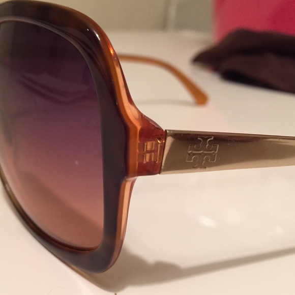 Tory burch brown and gold sunglasses