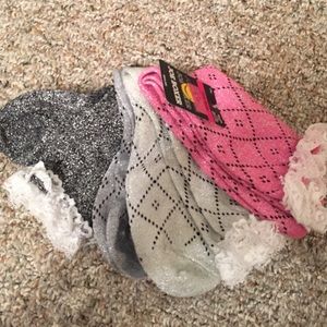 Pack of three sparkly crew socks