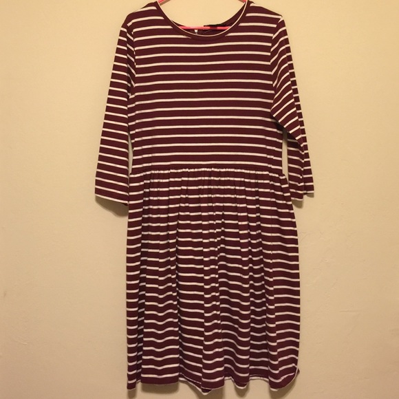 Burgundy Long Sleeve Dress