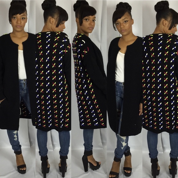 Black knit cardigan