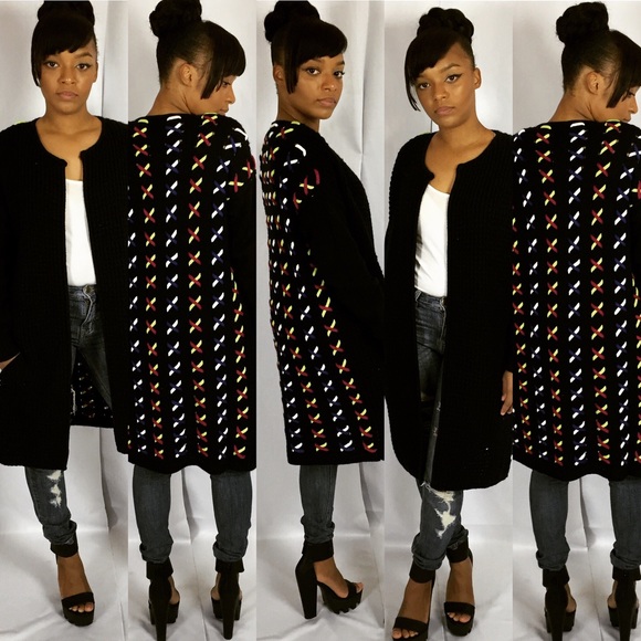 Black knit cardigan