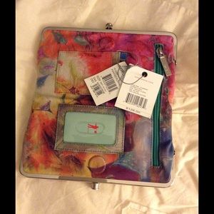 Painted floral Hobo wallet