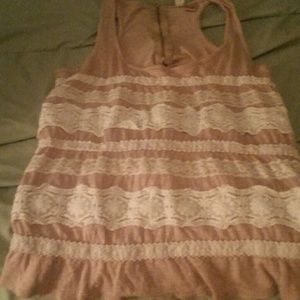 Sleeveless lace youth top