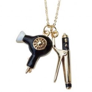 Blowdryer & Curler Necklace for Hairdresser