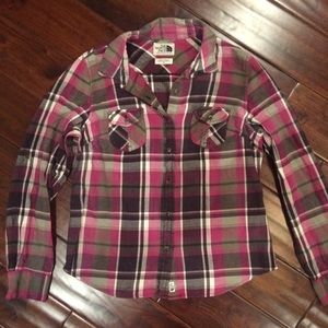 Northface Purple Plaid Button-Up, Size M