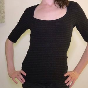 ⚡️CLEARANCE⚡️Ann Taylor Black Stripe Texture Shirt