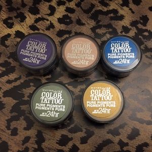 Set of 5 unopened Maybelline Color Tattoo pigments