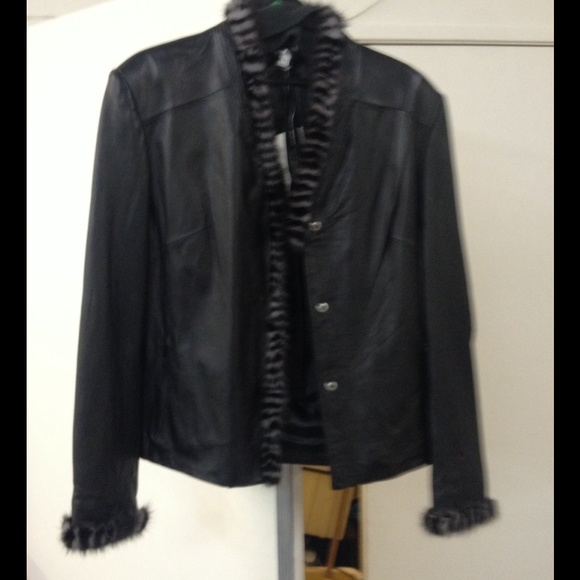 Paolo Santini 100% leather and raccoon fur