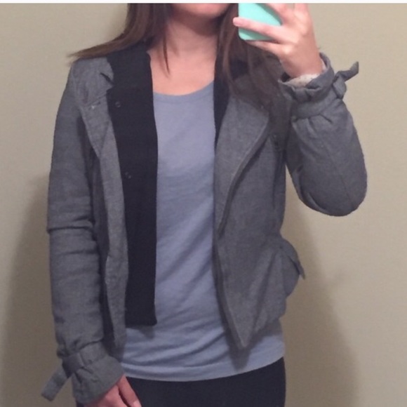 F21 hooded moto jacket