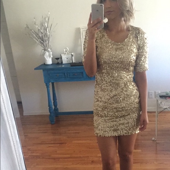 Gold Sequence cocktail dress!