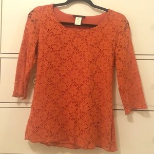 Orange 3/4 sleeve top