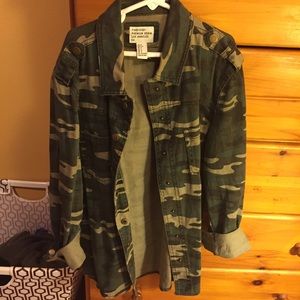 Army camo button up