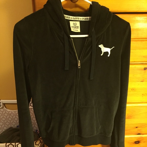 Pink velour zip-up hoodie