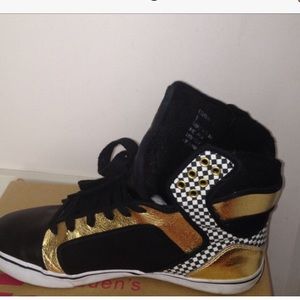 Steve Madden FIX black white gold high top sneaker