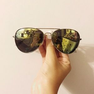 Aviator sunglasses green teal vintage rayban