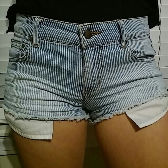 Light wash denim shorts