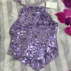 Purple Sequin Halter Top