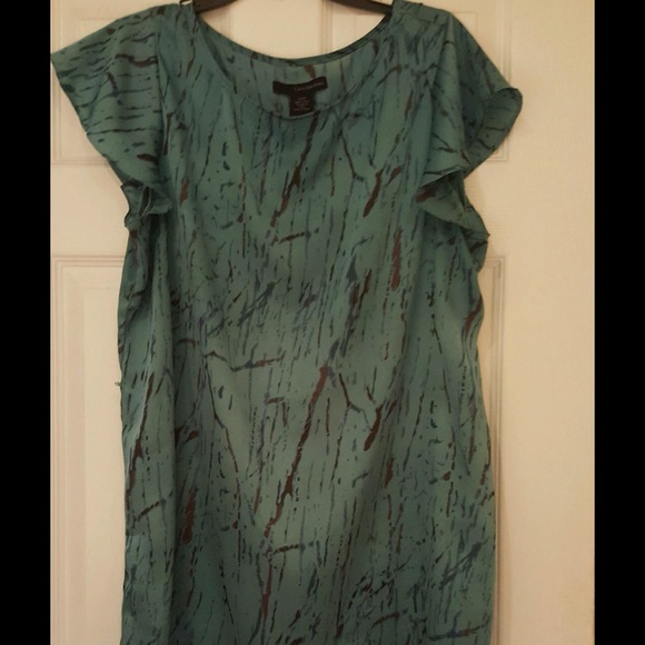 Aqua and brown light dress