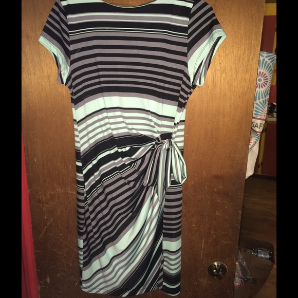 Stripped dress. Knee high.