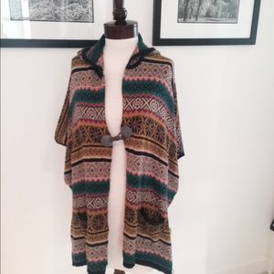 Tribal print poncho