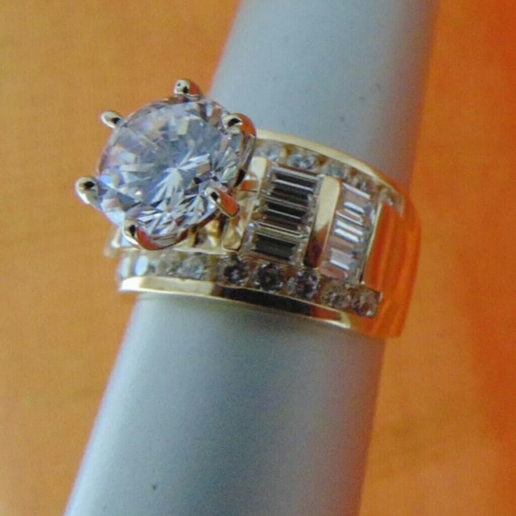 14K Yellow Gold 3.5 ct engagement ring all sizes - Picture 2 of 4