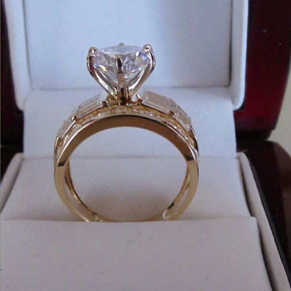14K Yellow Gold 3.5 ct engagement ring all sizes - Picture 3 of 4
