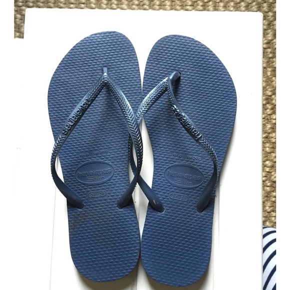 Havaianas Blue Slim Strap Flip Flops size 7-8