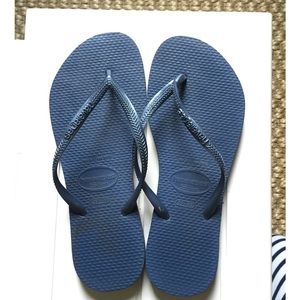Havaianas Blue Slim Strap Flip Flops size 7-8