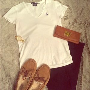 White Polo Ralph Lauren V-neck Tee