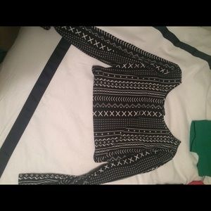 Black Aztec crop top
