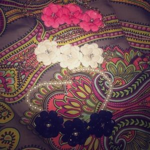 Flower statement necklaces