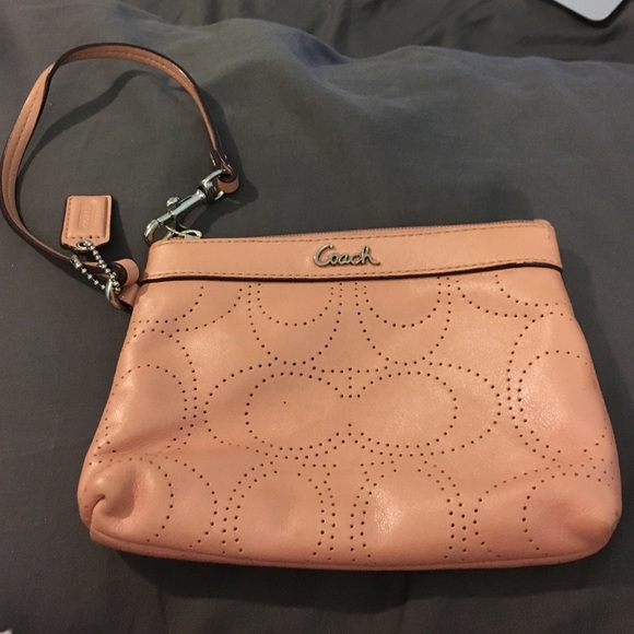 Pink coach wristlet