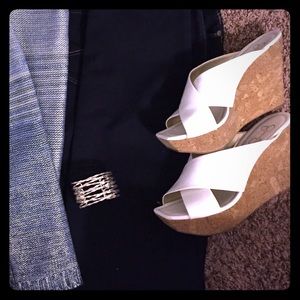 Jessica Simpson Patent White Wedge Sandal