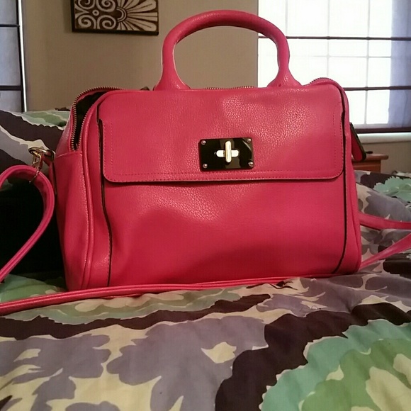 Pink satchel.