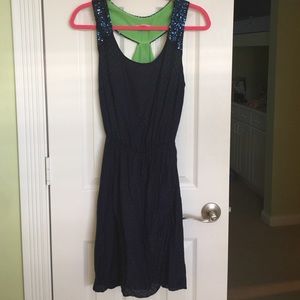 Racerback dress navy with lime lining