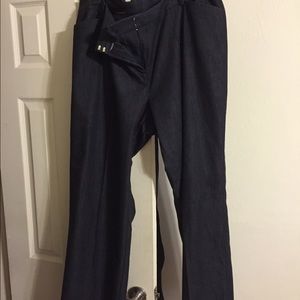 Dark denim wide leg jeans